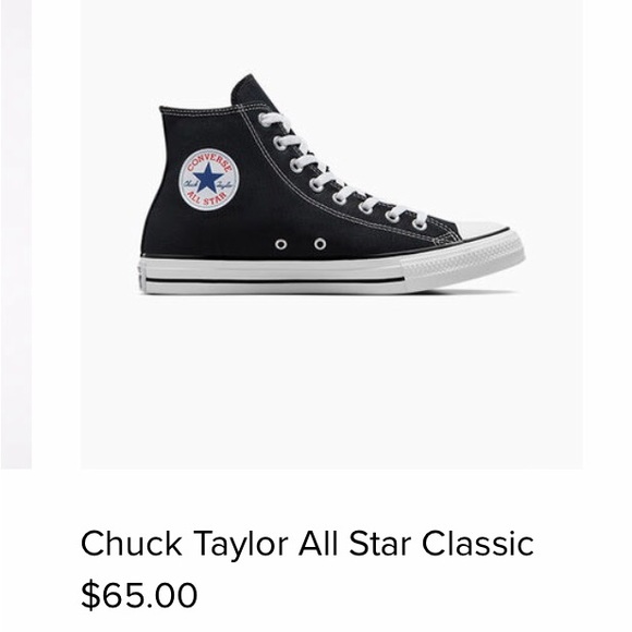 SOLD Chuck Taylor All Star Classic Black High Top Converse Sneakers 6 Like NEW - Picture 2 of 7